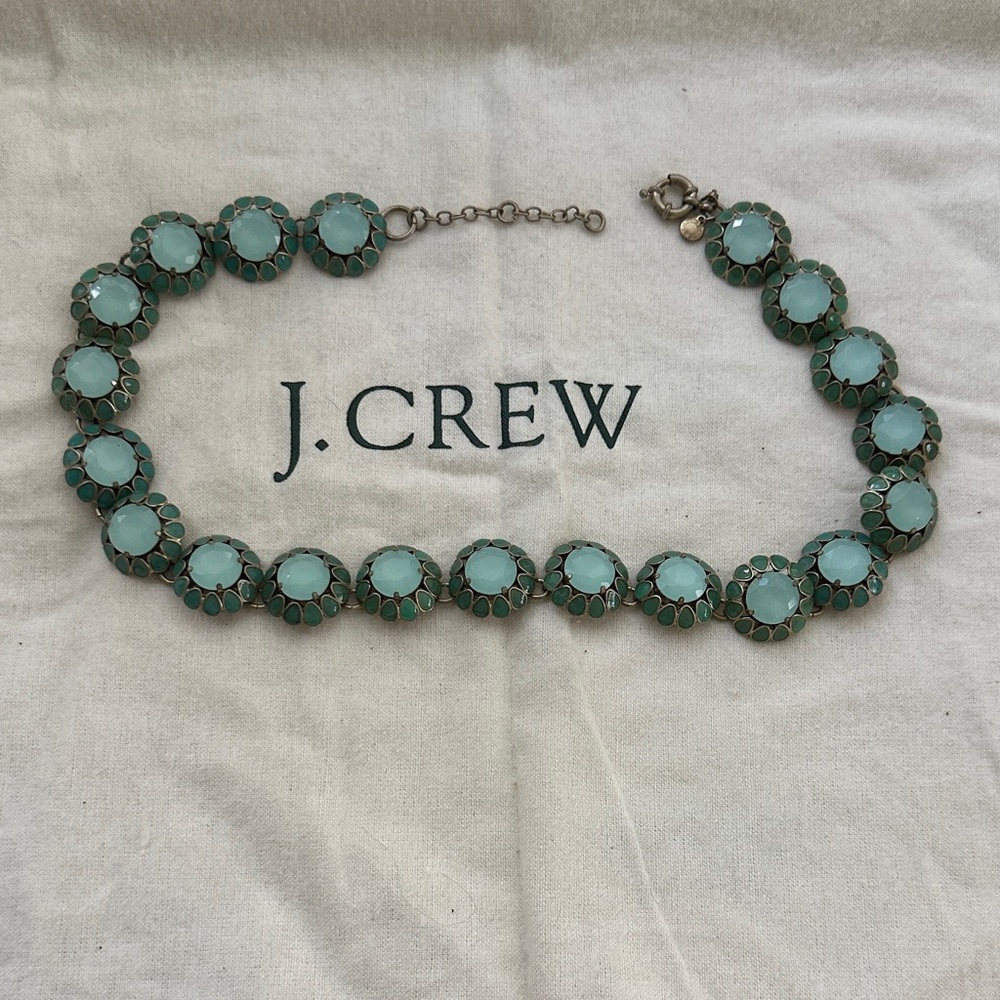 J. Crew Mint Green Circle Necklace